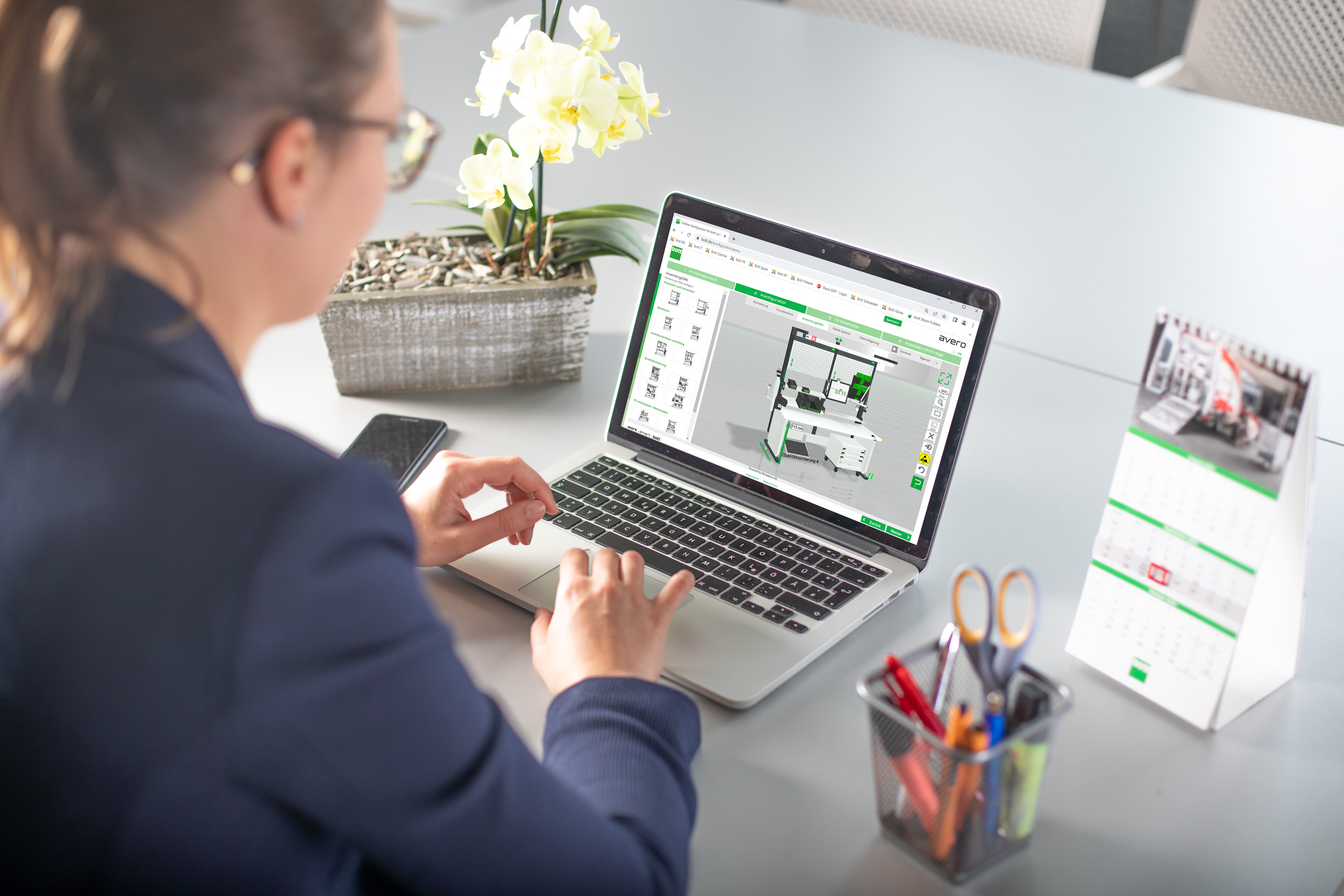 avero Konfigurator Startseite am Laptop